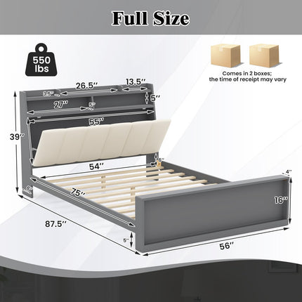 Dreamade Full Size Bed Frame with Storage