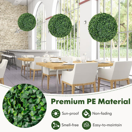 Dreamade 2 PCS 16 Inch Artificial Plant Topiary Ball, Round Faux Boxwood Balls Outdoor, Wedding and Home Décor