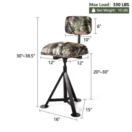 DREAMADE Hunting Chair, 360° Swivel Deer Blind Chair with Padded Seat