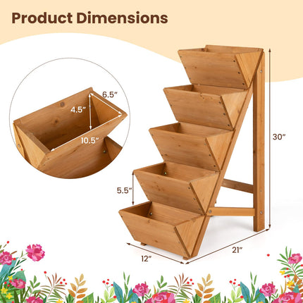 Dreamade 5-Tier Wooden Vertical Raised Garden Bed