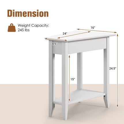 Triangle Side Table with Storage Shelf - Dreamade