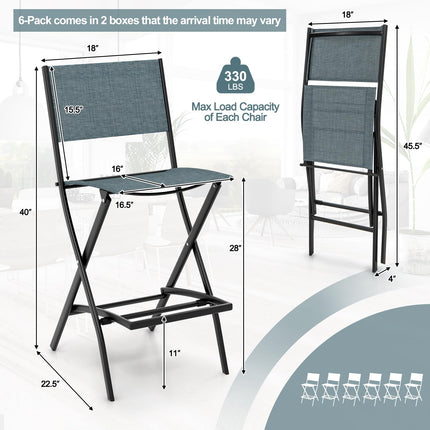 Dreamade Folding Patio Bar Chairs Set of 6