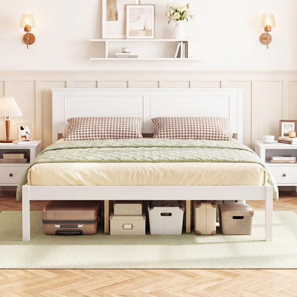 Dreamade Wood Queen/Full/Twin Size Bed Frame with Wooden Slat Support