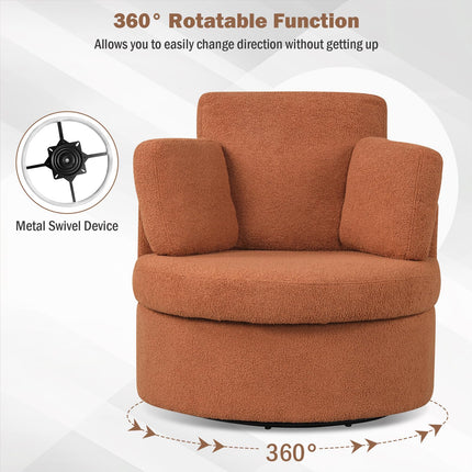 Dreamade 360° Swivel Accent Chair with Half Moon Storage Ottoman
