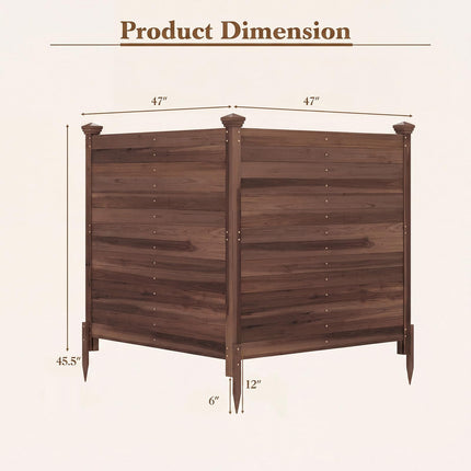 Dreamade Wooden Privacy Fence with Stakes 47" W x 45.5" H