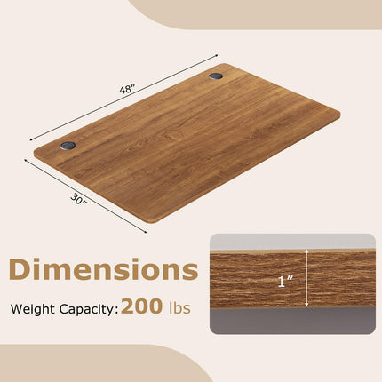Dreamade Universal Wood Table Top 48 x 30 inch Solid One-Piece Desk top