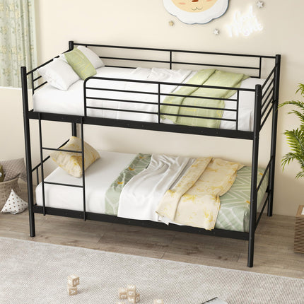 Dreamade Metal Bunk Bed Twin Over Twin, Bunk Beds for Kids, Teens & Adults Bunk Bed with Stairs