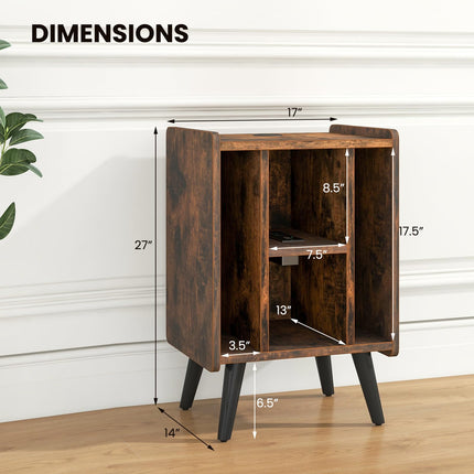 Dreamade Record Player Stand, Turntable Stand with Charging Station