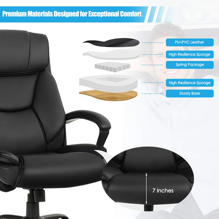 Dreamade 500 lbs Big and Tall Office Chair, Massage Executive Chair w/ 6 Vibrating Points