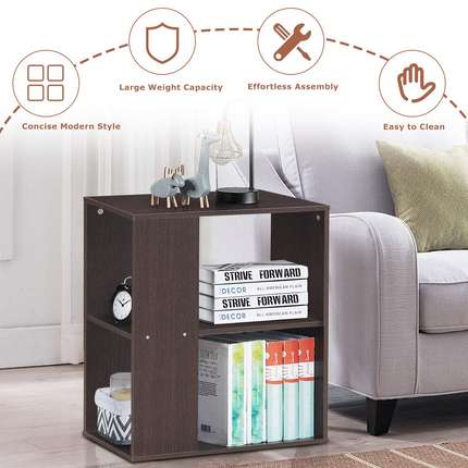 Dreamade End Table with Shelves 3-Tier Open Storage