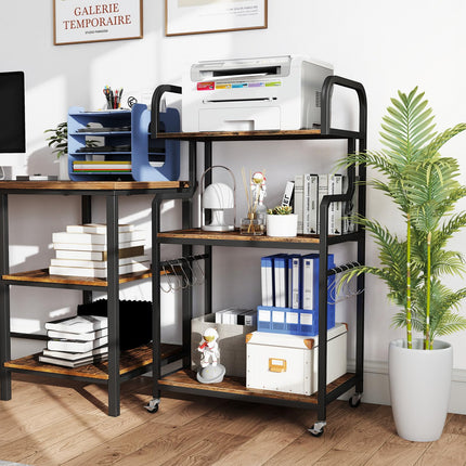 Dreamade 3-Tier Rolling Printer Stand with Storage Shelves