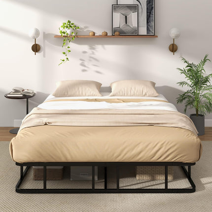 Dreamade 10 Inch Bed Frame Queen Size, Metal Platform Queen Bed Frame, Heavy Duty Steel Slat Support