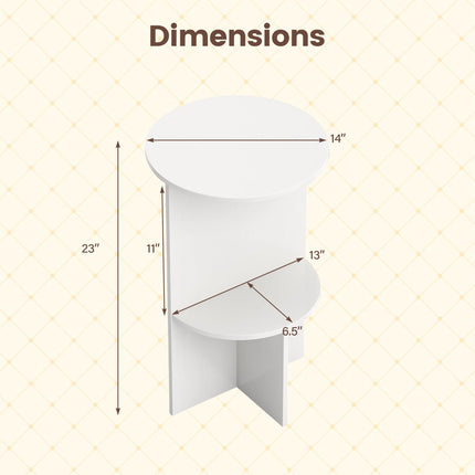 Dreamade 2-Tier Round Side Tables with Storage Shelf (1/2)