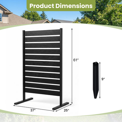 Dreamade 37" W x 61" H Outdoor Privacy Fence Screen with Ground Stakes & Base Feet (1/2)