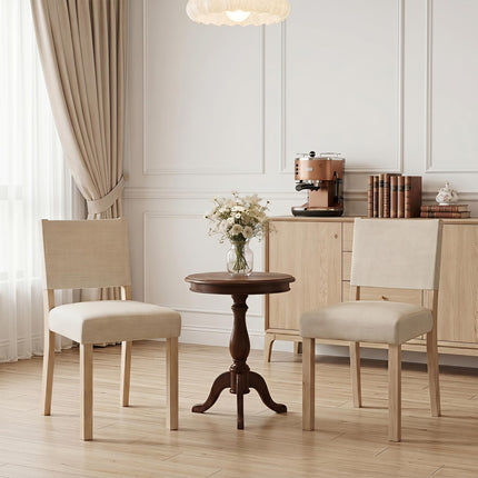 Dreamade Set of 2/4 Upholstered Dining Chairs with Linen Fabric Seat