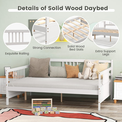 Dreamade Full Size Daybed, Wooden Daybed Sofa Bed Frame with Wood Slat Support for Kids Teens (Full)