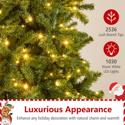 Dreamade 12 FT Pre-Lit Artificial Christmas Tree with Quick Power Connector