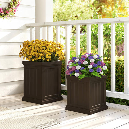 Dreamade 19" Large & 13” Small Flower Pots with Drainage Holes & Nesting Design