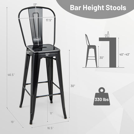 Dreamade Metal Bar Stools Set of 4