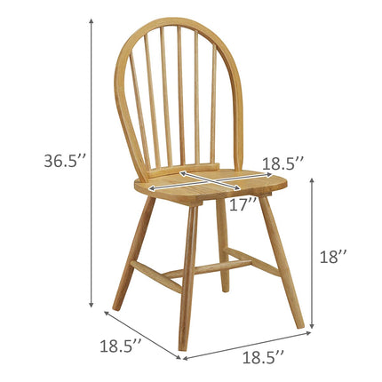 Dreamade Wood Dining Chairs, French Country Armless Spindle Back Dining Chairs