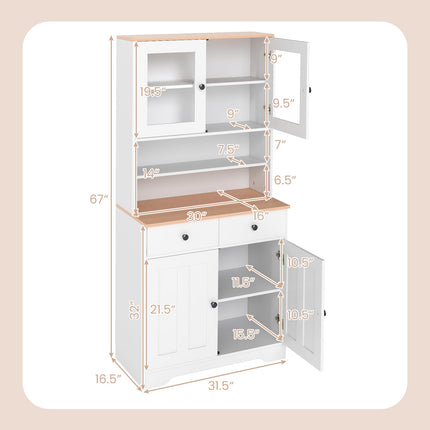 Dreamade 67" Kitchen Pantry Cabinet for Dining Room