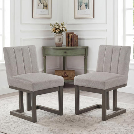 Dreamade Farmhouse Fabric Upholstered Kitchen Chairs with 5.5" Thickened Padded Seat