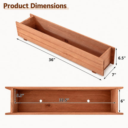 Raised Garden Bed Flower or Vegetable Planter (36" L X 7" W X 6.5" H)