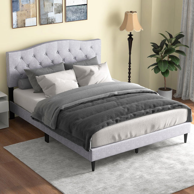 Dreamade Queen Size Upholstered Platform Bed