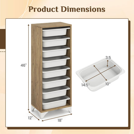 9-Tier Fruit and Vegetable Storage Rack Freestanding Wooden Pantry Organizer Cabinet