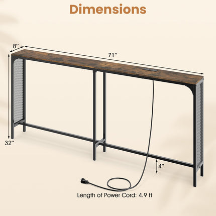 Dreamade 71” Console Table with Power Outlet