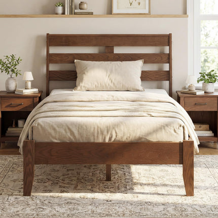 Dreamade Twin Size Bed Frame with Slat Headboard