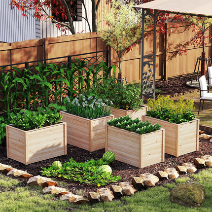 Dreamade Wood Raised Garden Bed for Patio Backyard