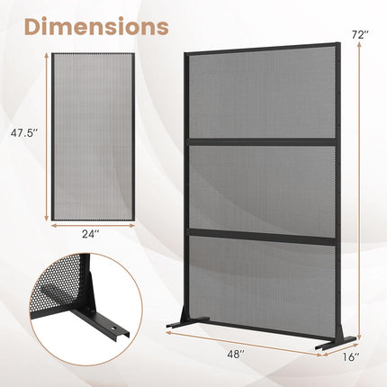 Dreamade Metal Privacy Screen 72 x 48 Inch Freestanding Fence Panel Indoor Outdoor