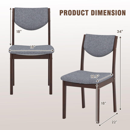 Dreamade Wood Dining Chair, Wooden Kitchen Chairs with Rubber Wood Frame