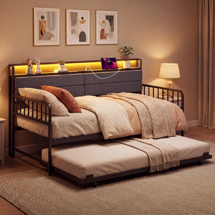 Dreamade Daybed with Trundle Twin Bed Frame