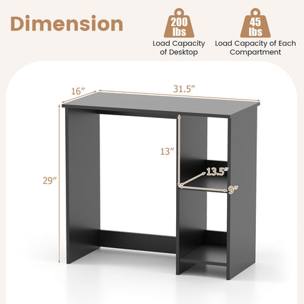Dreamade 31.5 Inch Home Office Computer Desk with Shelves