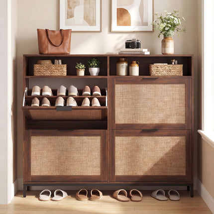 Dreamade Large Shoe Storage Cabinet w/ 4 Flip Drawers