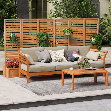 Dreamade Outdoor Wooden Privacy Screen with Planter Box