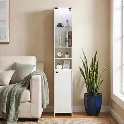 Dreamade Tall Narrow Bathroom Cabinet with Lights & Remote Control (1/2)