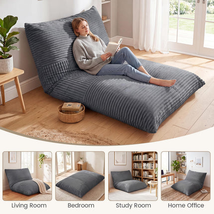 Dreamade 3-in-1 Bean Bag Chair with Soft Crushed Sponge & Comfy Corduroy Fabric