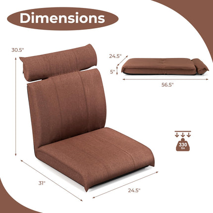 Dreamade Floor Chair, Floor Gaming Chair with Back Support, 14-Poistion Adjustable Backrest, 5-Position Adjustable Headrest