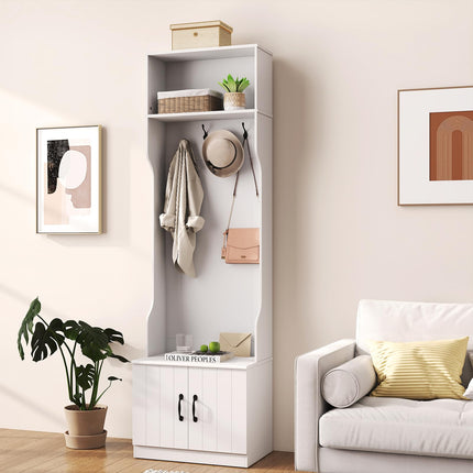 Dreamade 3-in-1 Hall Tree with Bench and Shoe Storage 23.5" Tall Coat Rack