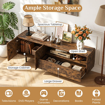 Dreamade Wooden TV Stand for TVs up to 70" with Storage Cabinet