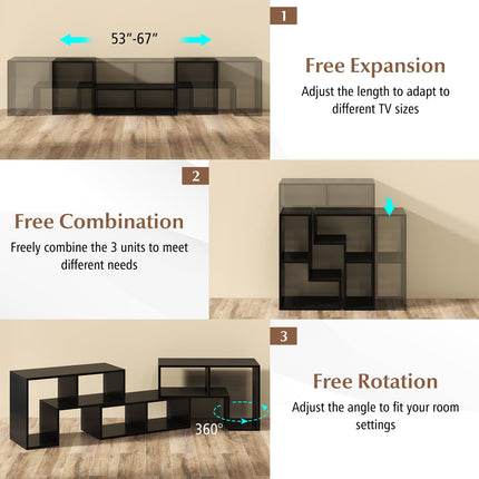 Dreamade Free-Combination TV Stand for Bedroom - Entertainment Center for 50 55 60 65 Inch TV