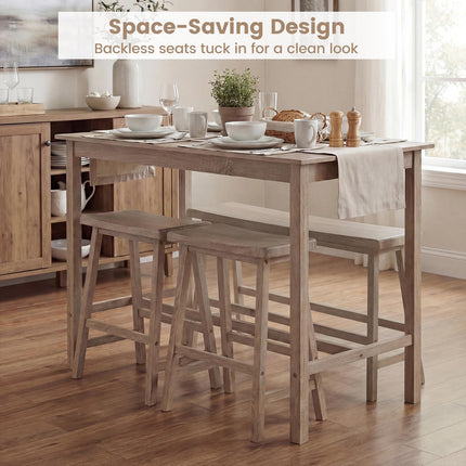Dreamade 4-Piece Counter Height Dining Table Set with Power Outlet