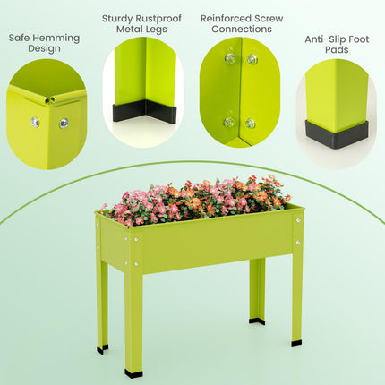 Dreamade Raised Garden Bed, Metal Planter Box with Legs, Drain Hole, Outdoor Indoor Elevated Garden Box