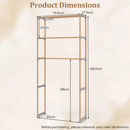 Dreamade 3-Tier Over The Toilet Storage Rack with Open Shelves