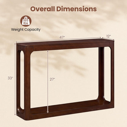 Dreamade 47" Wood Console Table 2-Tier Mid Century Modern Entryway Table