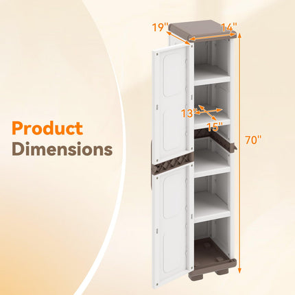 Dreamade 70” Tall Slim Storage Cabinet with Single Door