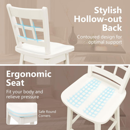 Dreamade Bar Stools, Farmhouse Swivel Barstools with 6-Grid Hollow Back & Ergonomic Contoured Seat